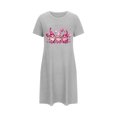thumbnail image 5 of Chemises de Nuit pour Femmes, Douce Confortable Légère à Manches Courtes Robe de Nuit Confortable pour Dames à Imprimé Cœur Robes de Nuit pour Femmes Tenue de Nuit Robe Gris G, 5 of 5