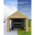 thumbnail image 2 of Lot de 2 Portes à Fermeture Éclair Robustes pour Abri d'Auto Ou Garage Extérieur – Bâche 220 g – Imperméable, Coupe-Vent, Résistante aux UV, Remplacement – Convient aux Abris 13 Pieds x 20 Pieds-25 Pieds – (Portes Seulement), 2 of 5