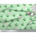 thumbnail image 3 of Soimoi Moss Georgette Fabric Lotus & Frog Kids Decor Fabric Printed Yard 42 Inch Wide, 3 of 3