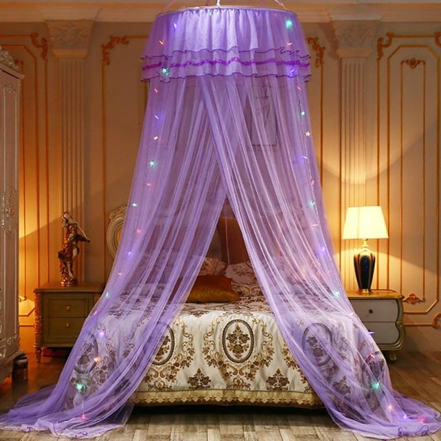Mosquito Net Princess Girl Garden Lace Bed Crown Round Hoop Mosquito Net Four Colors