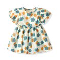 thumbnail image 1 of QUDDERR Robe d'Été 9 m-5 T pour Petites Filles, Vacances, pour Bébé et Tout-Petit, Manches Courtes, Robe Soleil en Coton, Robes Décontractées à Fleurs pour Bébés Filles, 1 of 9