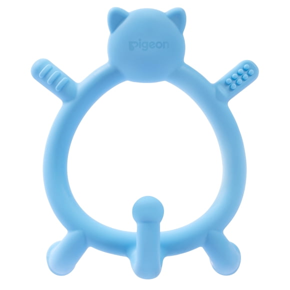Pigeon - Cat Silicone Teether for Sipping (Blue)