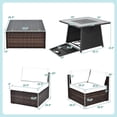 thumbnail image 4 of Costway Ensemble de Mobilier de Patio 7 Pcs avec Table de Foyer au Gaz Propane de 35 Pouces et Housse Imperméable Rouge, 4 of 10
