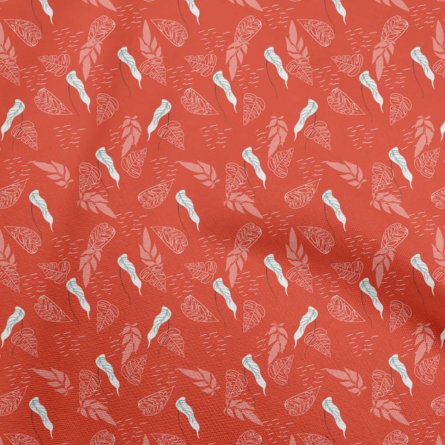 oneOone Cotton Poplin Red Fabric Tropical Sewing Craft Projects Fabric Prints By Yard 42 Inch Wide