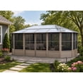 thumbnail image 4 of Gazebo Penguin Florence Solarium 12 Ft X 18 Ft Polycarbonate Roof - Sand, 4 of 19