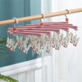 thumbnail image 1 of Foldable Multi-Clips Plastic Telescopic Coat Hanger Multi-Head Sock Clips, 1 of 2