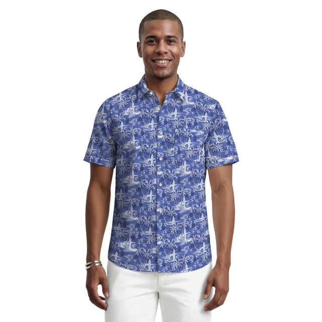 IZOD S/S DOCKSIDE PRINT WOVEN