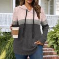 thumbnail image 3 of Yuyuzo Hoodies for Women Casual Ribbed Knit V Neck Sweatshirts Long Sleeve Fall Warm Pullover Sweater Tops, 3 of 6