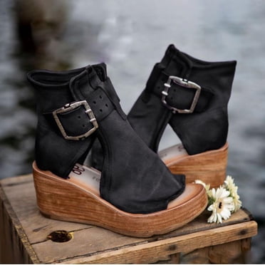EGNMCR Wedge Sandals for Women , Summer Fashion High-top Wedge Sandals Thick-soled Fish Mouth Roman Sandals, of the Day