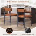 thumbnail image 4 of Gymax Dining Chair Set of 2 Faux Leather Upholstered Kitchen Side Chair w/ Curved Brown, 4 of 7