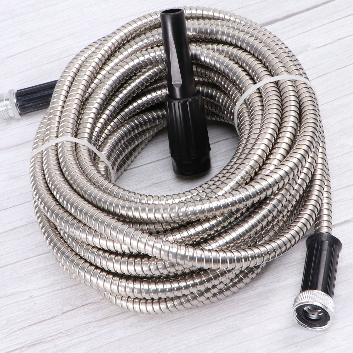 OULII Lightweight Water Hose Heavy Duty Garden Hose Stainless Steel 1Set