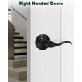 thumbnail image 2 of Interior Privacy Door Handle with Lock Matte Door Lever for Bathroom and Bedroom Wave Style Door Handle Indoor Matte Reversible Keyless Turn Lock, 2 of 6