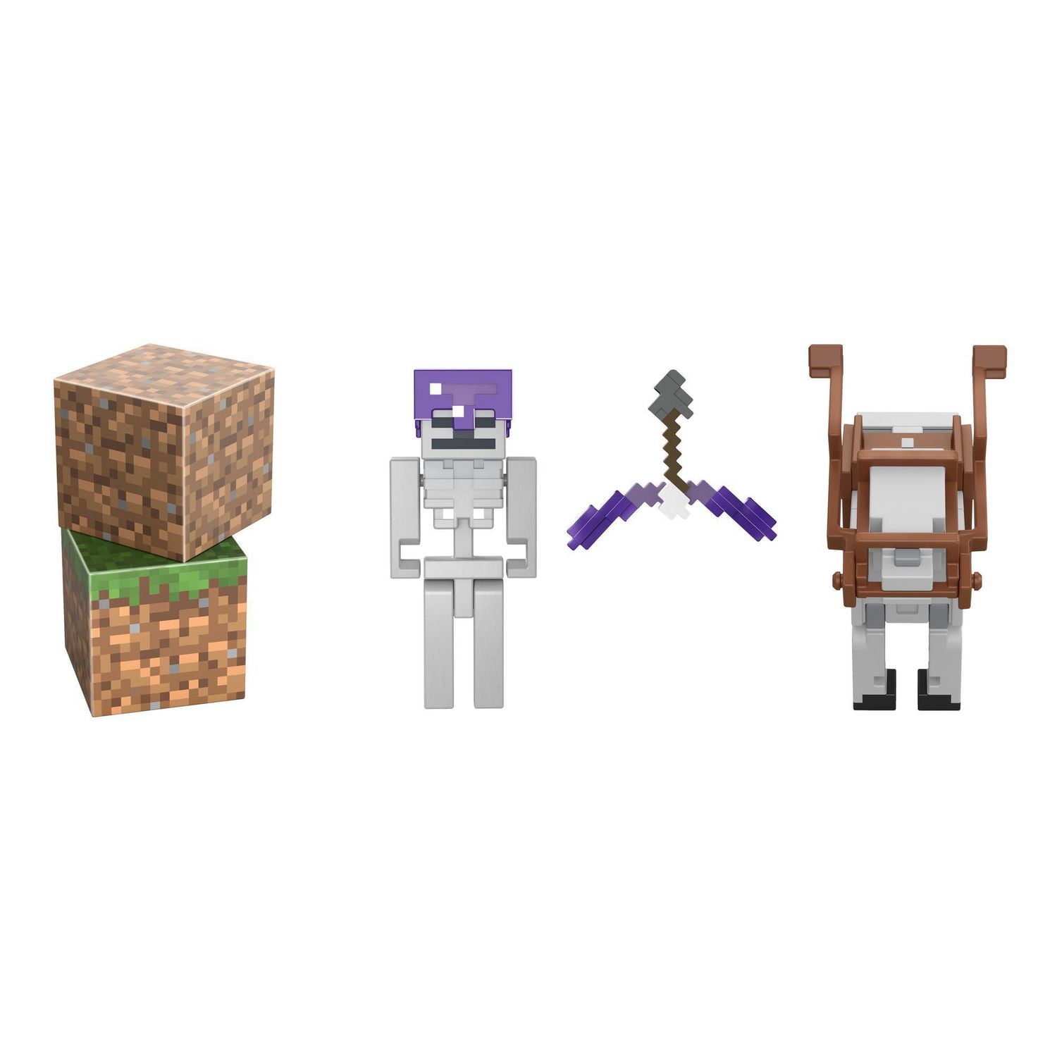 Coffret 2 Figurines Dungeons Skeleton Trap Horse Minecraft Créer-Un-Bloc