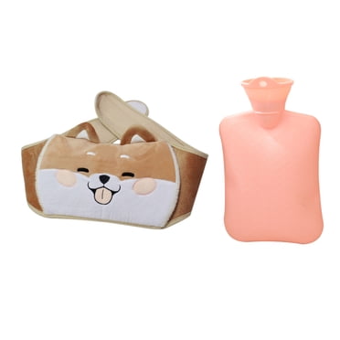 Hot Water Bottle with Cover Cute Shiba Inu Hot Water Bottle Belt Set, Rubber Hot Water Bottle To Relieve Pain and Warmth Hot and Cold Water Bottle Rubber Hot Water Bottle