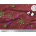thumbnail image 3 of Soimoi Red Rayon Fabric Snow Flakes Floral Print Fabric by the Yard 56 Inch Wide, 3 of 5