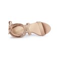 thumbnail image 4 of BLISSFUL STEP Women's Sandals Solid Color Mid Block Heels Lace up Sandals Nude 8, 4 of 7