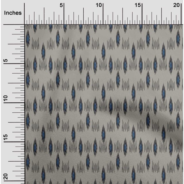 oneOone Cotton Silk Fabric Abstract Ikat Print Fabric BTY 42 Inch Wide