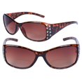thumbnail image 1 of 2 Pair of Womens Designer Bifocal Sunglasses with Rhinestones - Tortoise/Tortoise - 2.00, 1 of 5