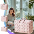 thumbnail image 1 of FEOLGEHLY Large Capacity Household Thick Non-Woven Storage Bags for Clothes, Floral Pattern Foldable Quilt Organizer & Moving Packing Tote, Heavy-Duty Luggage Bag Moving Bag Travel Bag, Pink, 1 of 7