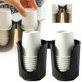 thumbnail image 2 of WHEANG Plastic Bathroom Cup Dispenser With Vertical Stripes Paper Cup Holder Disposable Paper Cup Organizer, 2 of 9