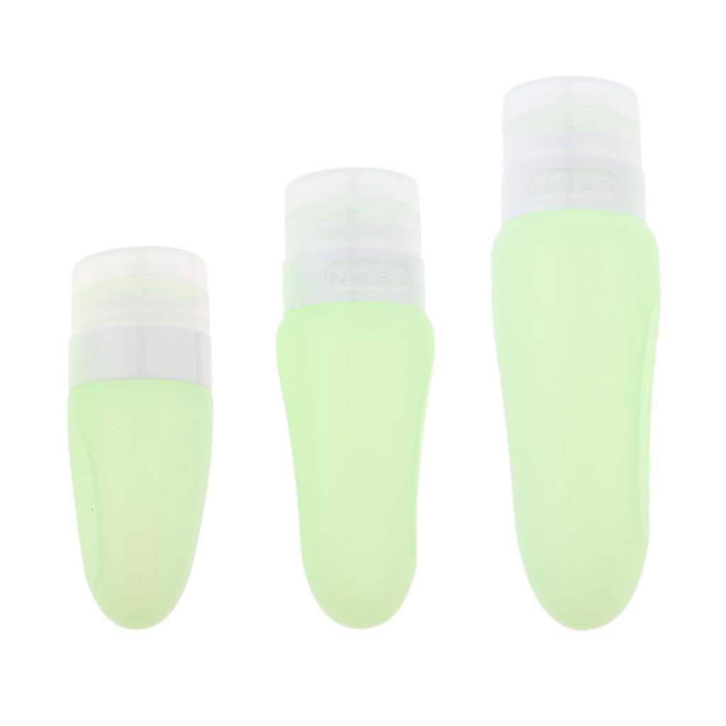 TISHITA 3 Pcs Silicone Mini Shampooing Échantillon Cosmétique Bouteille Voyage Conteneur Vert
