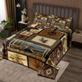 thumbnail image 2 of Erosebridal Ensembles de Courtepointe Style Ferme avec Cerf et Orignal pour Lit Simple, Ensemble de Literie Patchwork Boho Aztèque, Décor Rustique pour la Chambre, Microfibre 2 Pcs, 2 of 5