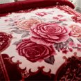 thumbnail image 3 of JML Soft Plush Fleece Blanket for Bed King 83"x91" 5.7lb,2 Ply Raschel Blanket Burgundy Flower, 3 of 7