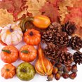 thumbnail image 1 of XZNGL Artificial Pumpkins Autumn Decoration Set,Maple Leaf,Pumpkin And Gourd（166 Pcs ）, 1 of 8