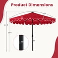 thumbnail image 3 of Gymax 9.3 FT Solar Patio Umbrella w/ 32 LED Lights & Vented Top & Ruffles Beige Red, 3 of 10