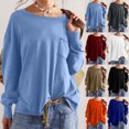thumbnail image 1 of TIMIFIS Tuniques pour Femmes Décontractées à Manches Longues à Col Rond Chandails à Enfiler Extensibles Amples Unis Blouses avec Poches, 1 of 8
