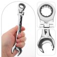 thumbnail image 3 of BRIGHTFUFU Dual Head Wrench for Mechanics Ratcheting Steel Silver Tool 1Pack, 3 of 8