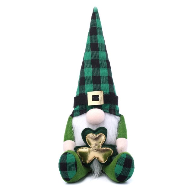 Birdeem Décoration de Poupée Verte pour la Saint-Patrick Irlandaise Décoration Nain Rudolf