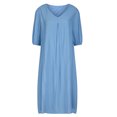 thumbnail image 4 of EQWLJWE Robes d'Été pour Femmes 2023 Robe Longue Plissée Décontractée à Manches Mi-Longues en Coton et Lin pour Femmes 2023, 4 of 6