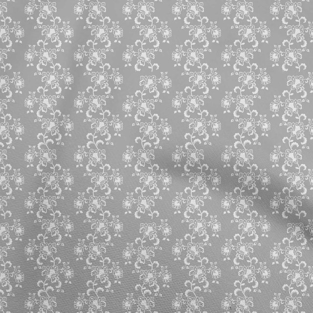oneOone Cotton Poplin Gray Fabric Asian Block Craft Projects Decor Fabric Printed By The Yard 42 Inch Wide
