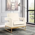 thumbnail image 2 of Meridian Furniture Noah Cream Velvet Accent Chair with Gold Iron Base, 2 of 5