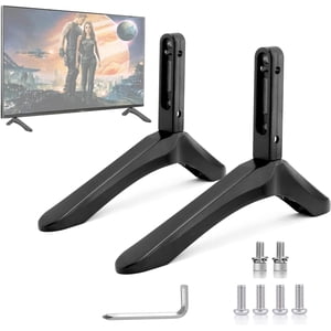 Universel TV Pieds de table, haut de la table TV Pieds de remplacement de la base de support pour la plupart 27 à 55 1 cm LCD LED Samsung LG Sony VIZIO TCL KONKA Téléviseurs, avec gestion de câble, maintenez jusqu'à 99lbs - noir