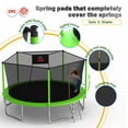 thumbnail image 4 of Mersco 14ft Trampoline for Kids and Adults, Outdoor Trampolines with Basketball Hoop and Enclosure Net, Loading 1400LBS, Green, 4 of 9