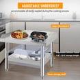 thumbnail image 3 of Kojooin Table de Gril en Acier Inoxydable Robuste, 60"x30 Pouces, Bord Courbé de 3 Pouces, 1500 Lb, 3 of 7