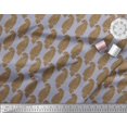 thumbnail image 3 of Soimoi Grey Silk Fabric Brown Paisley Printed Fabric 1 Yard 42 Inch Wide, 3 of 3