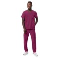 thumbnail image 2 of Adar Addition Go-Everyday Scrub Set for Men - Stylish Scrub Top & Cargo Scrub Pants - A9800 - Wine - 3X, 2 of 6