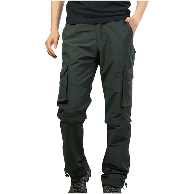 Penkiiy Pantalon de Randonnée Homme Liquidation Pantalon Détachable pour Homme Pantalon Multi-Poches Pantalon de Sport d'Extérieur Pantalon Cargo Pantalon Pantalon Pantalon Gris
