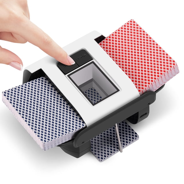 Automatic Card Shuffler 1-2 Deck Electric Shuffling Machine, AUTO & Manual Mode, Portable Shuffler Low Noise with 2000mAh Rechargeable Battery for UN