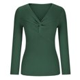 thumbnail image 4 of Timegard Chandails pour Femmes pour Sortir Col en V Croisé Manches Longues Coupe Ajustée Tricot Chandail Automne, 4 of 8