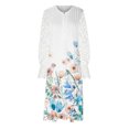 thumbnail image 4 of Robe à Manches Longues Femme Décontractée Col en V Manches Longues Taille Boutons Imprimé Robe Ample Robe d'Été à Manches Longues Robe d'Été Ample pour Femme Robe Longue d'Été pour Femme, 4 of 6