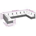thumbnail image 5 of vidaXL 10 Piece Garden Lounge Set with Cushions Poly Rattan Black, 5 of 5