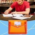 thumbnail image 1 of Ecohintz Plastic Folders A5 Expanding File Folder - Snap-Closure Document Organizer with Pockets | Transparent School/Office Pouch, Plastic Folders with Snap Closure, Orange, 1 of 9