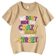 thumbnail image 5 of WEIYLL T-Shirts pour Filles Imprimé Lettres Col Rond Manches Courtes Haut Décontracté pour Tout-Petits 5-6 Ans, 5 of 5