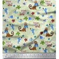 thumbnail image 1 of Soimoi Moss Georgette Fabric Floral,Rat & Cat Cartoon Fabric Prints by Yard 42 Inch Wide, 1 of 3