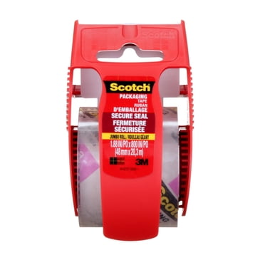 Scotch® Secure Seal Packaging Tape 141-EF, 1.88 in x 800 in (48 mm x 20.3 m), with Dispenser