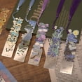 thumbnail image 2 of 1 pc Retro Floral Painting Metal Bookmark Hollow Bronzing Bookmark With Tassel For Book Club Reader Writers Book Lovers Students A, 2 of 6